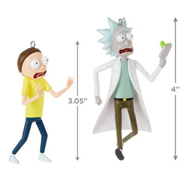 Hallmark Keepsake Christmas Ornament, Rick and Morty Just Don't Think About It, Morty! Set of 2
