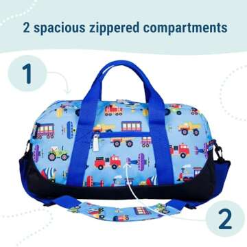 Wildkin Kids Overnighter Duffel Bag for Travel & Play