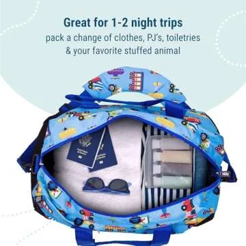 Wildkin Kids Overnighter Duffel Bag for Travel & Play