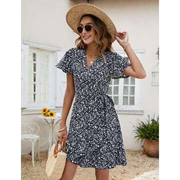 Naggoo Floral Summer Wrap Dress for Women - Stylish & Elegant