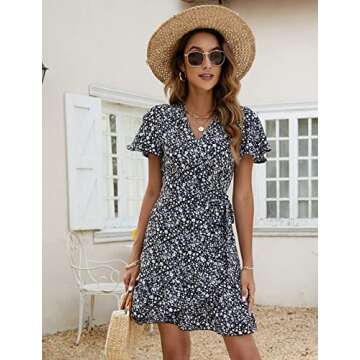 Naggoo Floral Summer Wrap Dress for Women - Stylish & Elegant