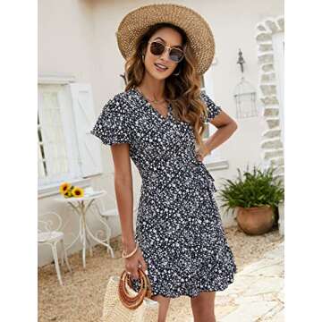 Naggoo Floral Summer Wrap Dress for Women - Stylish & Elegant