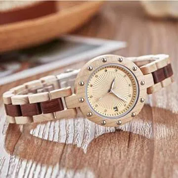 Elegant GORBEN Bamboo Wooden Watch: Stylish Quartz Timepiece for Women