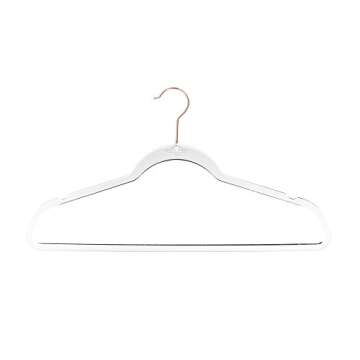 NEW EXCLUSIVE INNOVATION by Closet Complete: COMPLETELY CLEAR, Space Saving, INVISIBLE HANGERS, Ultra-Thin ACRYLIC HANGERS, ROSE GOLD Hooks, Set of 10
