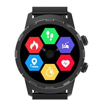 3Plus Cruz Hybrid Smart Watch with Heart Rate Monitor, Pedometer, Physical Hands, Touch Screen for Android/iOS in Black