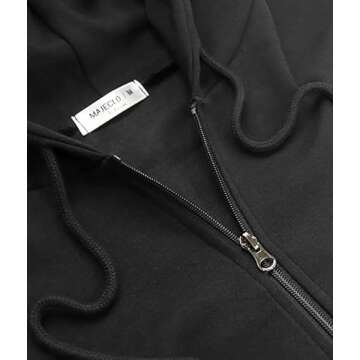 MAJECLO Women's Comfy Lightweight Oversized Zip Up Hoodie Sweatshirt (X-Large, Oversized_Black)