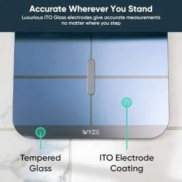WYZE Smart Scale X for Body Weight, Digital Bathroom Scale for BMI, Body Fat, Water and Muscle, Heart Rate Monitor, Body Composition Analyzer for People, Baby, Pet, 400 lb, Black