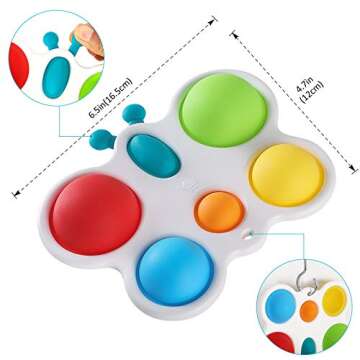 Pop Fidget Toys Handheld Game for Teens, Push Bubble Light up Puzzle Game Machine & Best Gifts for K...