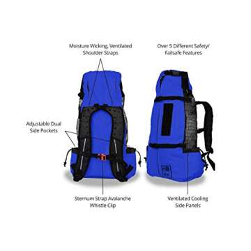 K9 Sport Sack Air Forward Facing Backpack Blue Dog Carrier, 11" L X 9" W X 19" H, Medium, Blue/Black