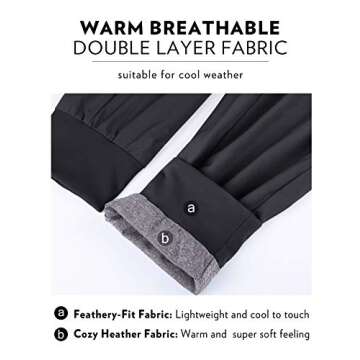 CRZ YOGA Women's Lined Double Layer Athletic Joggers with Zipper Pockets Comfy Lounge Workout Pants with Elastic Waist