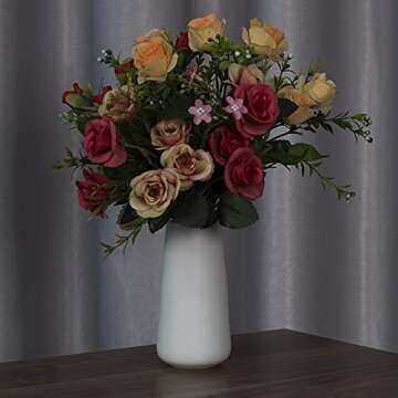 SZX White Ceramic Vases Minimalist Style Decoration for Home Office Desktop, Ideal Gifts for Friends & Family Small