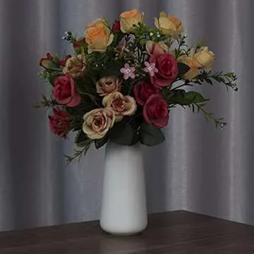 SZX White Ceramic Vases Minimalist Style Decoration for Home Office Desktop, Ideal Gifts for Friends & Family Small