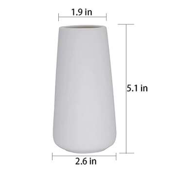 SZX White Ceramic Vases Minimalist Style Decoration for Home Office Desktop, Ideal Gifts for Friends & Family Small