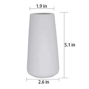 SZX White Ceramic Vases Minimalist Style Decoration for Home Office Desktop, Ideal Gifts for Friends & Family Small