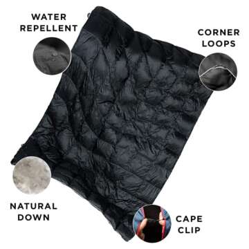 Rumpl The Down Blanket | Outdoor Camping Blankets for Traveling, Picnics, Beach Trips, Concerts | Pyro Tri-Fade, 1-Person