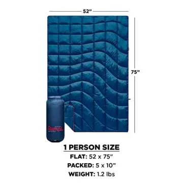 Rumpl The Down Blanket | Outdoor Camping Blankets for Traveling, Picnics, Beach Trips, Concerts | Pyro Tri-Fade, 1-Person