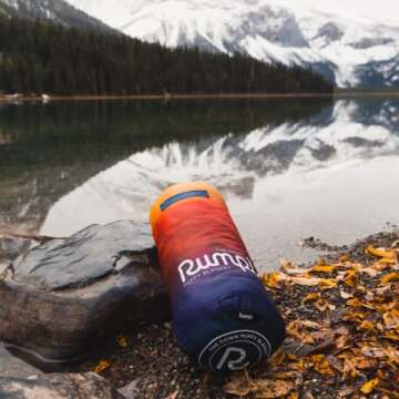 Rumpl The Down Blanket | Outdoor Camping Blankets for Traveling, Picnics, Beach Trips, Concerts | Pyro Tri-Fade, 1-Person
