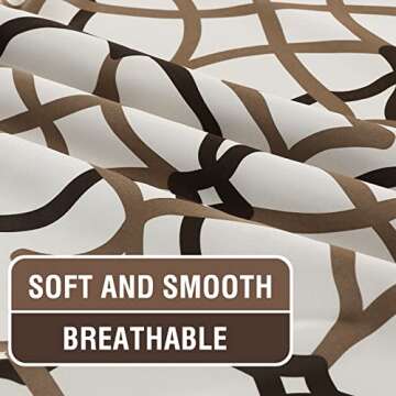 H.VERSAILTEX Blackout Curtains Printed Design 84 Inch Length 2 Panels Set Thermal Insulated Curtains for Bedroom Living Room Geometric Modern Grommet Window Drapes - Taupe and Brown