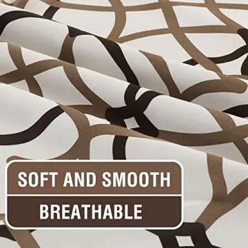 H.VERSAILTEX Blackout Curtains Printed Design 84 Inch Length 2 Panels Set Thermal Insulated Curtains for Bedroom Living Room Geometric Modern Grommet Window Drapes - Taupe and Brown