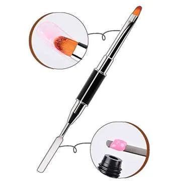 2 Pieces Nail Dappen Dish and 1 Dual-ended Polygel Brush & Picker Acrylic UV Gel Nail Brushes for PolyGel UV Gel Acrylic Nails Extension