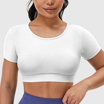 VOYJOY Women Open Back Tee for Gym & Casual Style