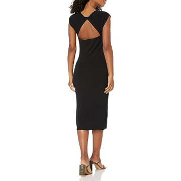 Laila Power Shoulder Midi Dress for Effortless Elegance