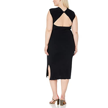 Laila Power Shoulder Midi Dress for Effortless Elegance