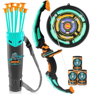 JOYIN Kids LED Light Up Bow and Arrow Set - Fun & Safe Archery Toy for Kids