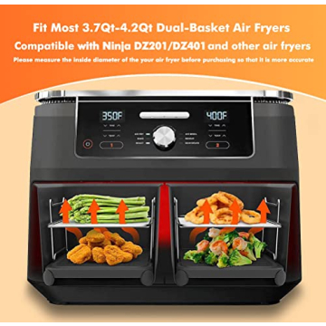 Deluxe 10-Piece Air Fryer Accessories Set for Ninja Dual Cookers