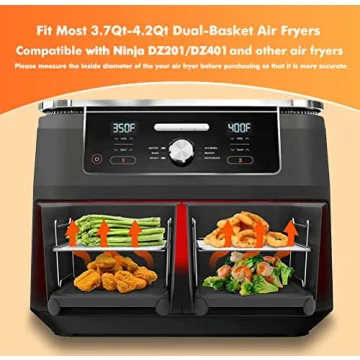 Deluxe 10-Piece Air Fryer Accessories Set for Ninja Dual Cookers