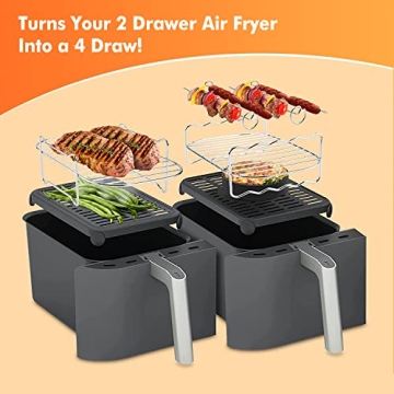 Deluxe 10-Piece Air Fryer Accessories Set for Ninja Dual Cookers