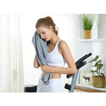 OPESHINE Premium Gym Towels for Men & Women Microfiber Sports Towels for Fitness, Workout, Yoga, Exercise, Sweat Towels Fast Drying Face Towels 3-Pack,Gray, 33-1/2 inch X 14 inch