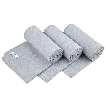 OPESHINE Premium Gym Towels for Men & Women Microfiber Sports Towels for Fitness, Workout, Yoga, Exercise, Sweat Towels Fast Drying Face Towels 3-Pack,Gray, 33-1/2 inch X 14 inch