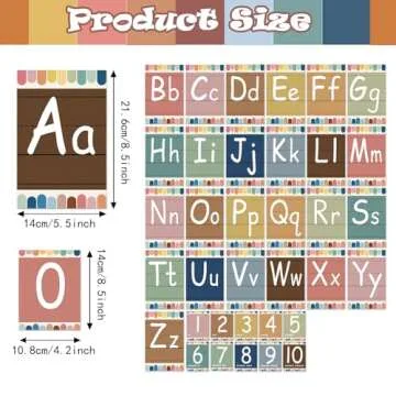Bulletin Board Letters - ABC Alphabet Poster Classroom Decor Set Preschool English Poster Kindergarten/Primary School Classroom Wall Decor Daycare/Homeschool Supplies 10inx5.5in