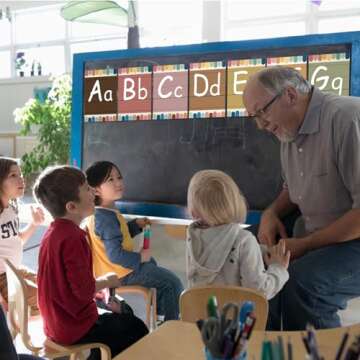 Bulletin Board Letters - ABC Alphabet Poster Classroom Decor Set Preschool English Poster Kindergarten/Primary School Classroom Wall Decor Daycare/Homeschool Supplies 10inx5.5in