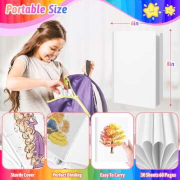 2-Pack Hardcover Blank Books, 60 Pages 6"x8" Blank Note for Kids to Write Stories, 100GSM DIY Calend...