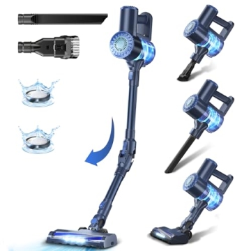 PRETTYCARELIFE 6 in 1 Cordless Vacuum Cleaner with Powerful Suction
