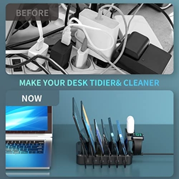 Charging Station for Multiple Devices with Fast Charging Ports