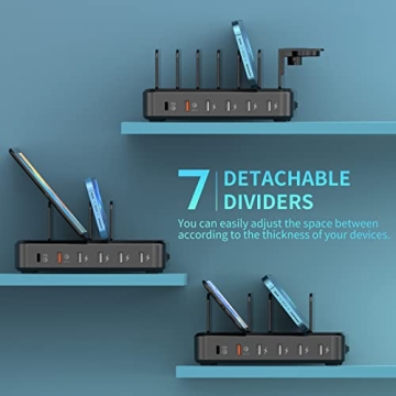 Charging Station for Multiple Devices with Fast Charging Ports