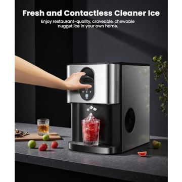 Cowsar Nugget Ice Maker - 44lbs Daily Yield, Self-Cleaning, Nugget Ice Dispenser, Compact Design, Id...