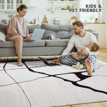 YIHOUSE Modern Area Rugs - Soft, Washable, Stylish 8x10 Rug