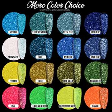 Teenitor Glitter, 32 Colors Body Glitter Face Glitter, Hair Glitter Nail Glitter for Crafts Resin Ac...