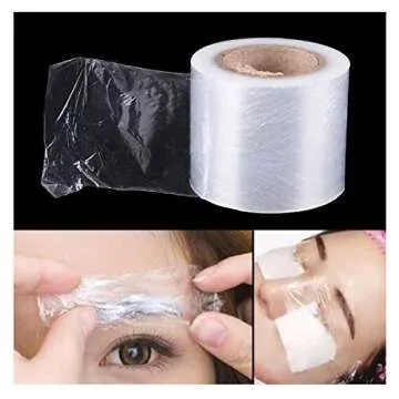 2 Rolls of Disposable Eyebrow Tattoo Plastic Wrap Preservative Film, Make Up Supplies Wrap Cover Tape Roll