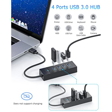 SAN ZANG MASTER USB 3.0 Hub, 4-Port USB Expander