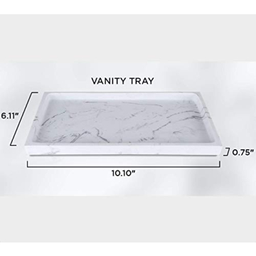 L'MKI White Vanity Tray, Rectangular, Matte Finish