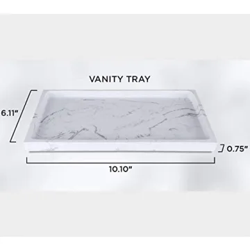 L'MKI White Vanity Tray, Rectangular, Matte Finish