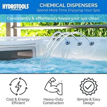 HYDROTOOLS BY SWIMLINE 8725 Large Capacity Pool & Spa Chemical Dispenser | Compatible With Bromine & Chlorine Supports 1-3’’ Tablets | Adjustable Control Ring For Customizable Flow Rate
