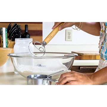 The Original Kitchen Large 13.5” Dutch Style Dough Whisk for Bakers