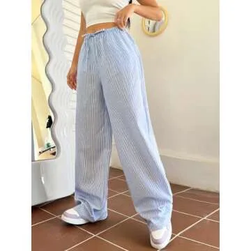 Stylish Verdusa Women’s Striped High Waist Lounge Pants