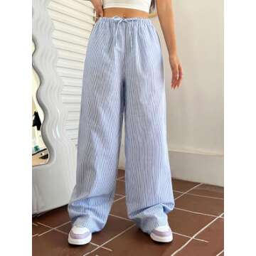 Stylish Verdusa Women’s Striped High Waist Lounge Pants